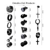 15 Pares Aretes Hombre Piercing Pendientes Acero Inoxidable
