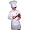 CHEFSKIN Kids Children Set Apron+ Hat M Fits 7-12 White