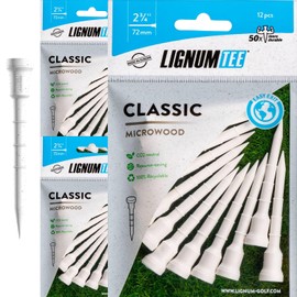 LIGNUM 50x More Durable Microwood Golf Tees 2 3/4 Inch - 72mm / Adjustable Golf Tee/Innovative Wood Fibre and Natural Adhesives/Golf Tee, Golf Tees 2 3/4, Tees Golf, Golf Ball Tees / 36 Pieces