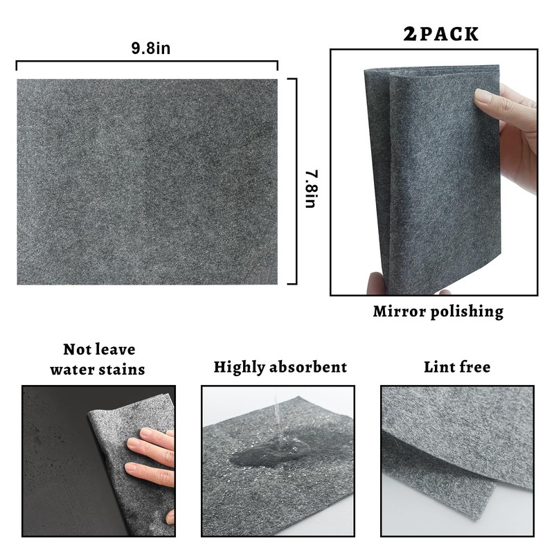2PCS Magic Cleaning Cloth,Reusable Streak,Free Microfiber Rags for Shower Glass,Kitchen