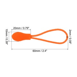 PATIKIL Zipper Pulls Replacement, 10 Pack Extension Cord Handle Fix Tab Tag Extender Fixer Puller Head for Luggage Backpacks Jackets, Orange