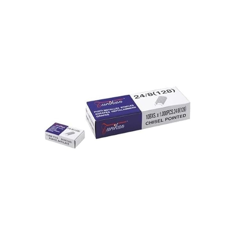 Turkan 1225T, Punti metallici 128 - 24/8, Confezione da 1000