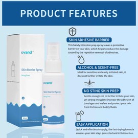 No Sting Ostomy Barrier Spray - Skin Barrier Film for Sensitive Skin - Skin Barrier for Protection Around Stomas and Wounds