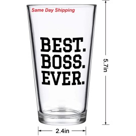 Unbranded Best Boss Ever Beer Pint Glass, Boss Beer Glass 15Oz, Boss, Coworkers, Friends