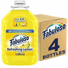 Fabuloso All Purpose Cleaner, Floor Cleaner, Makes 64 Gallons per bottle - 128oz - Pack of 4