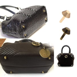 EMSea 160PCS Bag Feet Studs Metal Purse Feet Spike Nailheads Brads Round Brads for DIY Leather Craft Purse Handbag Making Repairing Decoration Accessories 4 Assorted Colors