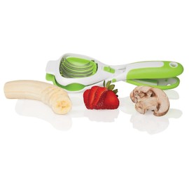 HIC Kitchen Handy Dandy Slicer For Eggs, Fruit, Mushrooms, Stainless Steel Blades, Non-Slip Grip, Spring-Loaded Action