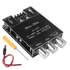 Diitao ZK-502T 50W+50W Stereo Audio Amplifier Board with Treble and Bass Control, DC 9-24V BT and AUX Inputs, BT 5.0 AMP Board for DIY Wireless Speakers Board, Easy Installation and Password Free