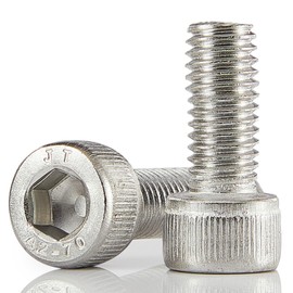 Joamang M5-0.8 x 12mm 100Pcs Socket Head Cap Screws Bolts, M5 x 0.8 Bolts, 304 Stainless Steel (A2-70), Metric Allen Hex Drive, Bright Finish, Fully Threaded