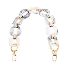 PRETYZOOM Purse Charms for Handbags White Resin Handbag Chain Straps Acrylic Strap Bag Chains for Handbags Replacement Purse Clutches Handles for Purse Handbags DIY Crafts Purse Bags Chain 40cm