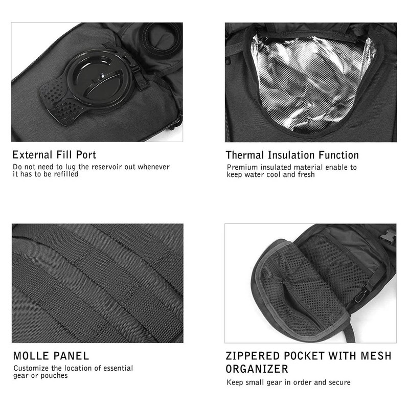 Insulated Hydration Backpack Waterproof Multi Compartment Large Capacity Thermal Water