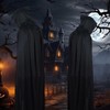Formemory Black Cape Cosplay Costume, Reaper Witch, Halloween, Cosplay, Unisex,