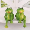 Pack of 2 Green Resin Frogs Statue Beautiful Indoor Outdoor
