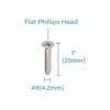 IMScrews 100pcs #8 x 1" (25mm) Stainless Flat Head Phillips