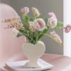 White Ceramic Flower Vase, Unique Decorative Vase for Home Office