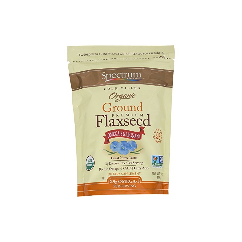 Spectrum Essentials Organic Ground Flaxseed, 14 Ounce (Pack of 4)
