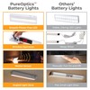 PureOptics LED Battery Operated Under Cabinet Lighting, Motion Sensor On/Off,