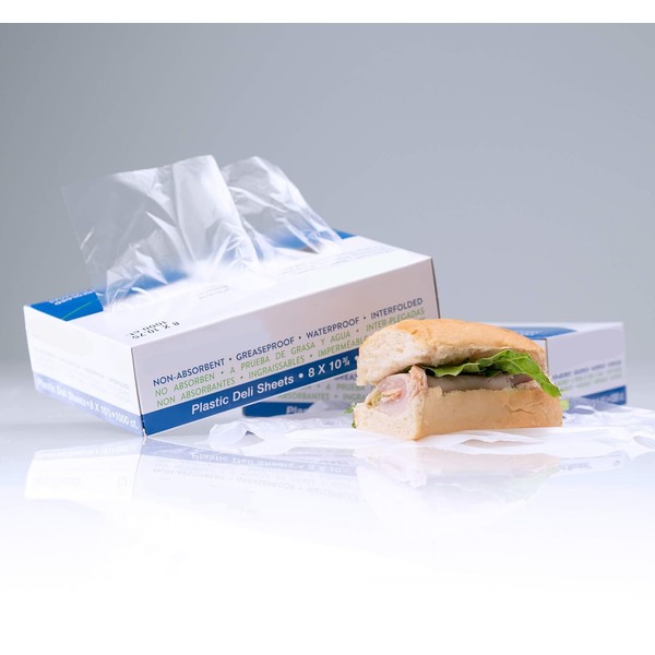 Damroos 8" x 10 3/4" Deli Plastic Sheets for Food,