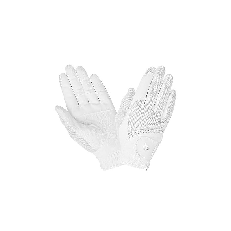 LeMieux Crystal Horse Riding Gloves - White Medium