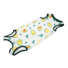 Traje de Cuerpo Quirúrgico para Gatitos, Traje de Recuperación para Gatos Apertura en la Espalda Algodón con Estampado de Aguacate Amigable con la Piel para Heridas Abdominales (M)