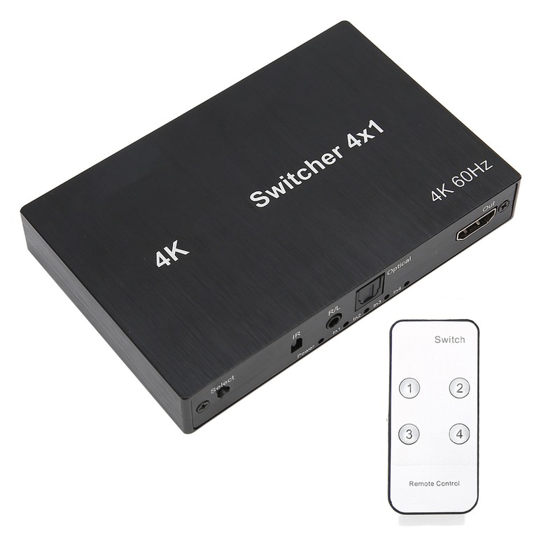 4Kx2K HD Multimedia Interface Switch 4X1 Mouse Keyboard Control Video