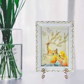 UoYeet Plate Stand 12 Inch Gold Display Plate Holder, Collapsible Iron Plate Stands for Display, Folding Display Easel for Photo, Pictures, Decorative Plate and Artwork (12-Inch, 2-Pack)