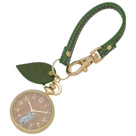 Fieldwork MOM018-4 Women's Pocket Watch, Moomin, Analog Strap Watch, Bag Charm, Green, green, Modern