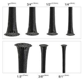 100ft -1/2 inch PET Expandable Sleeving – Black – Jdtccable Cable Sleeve