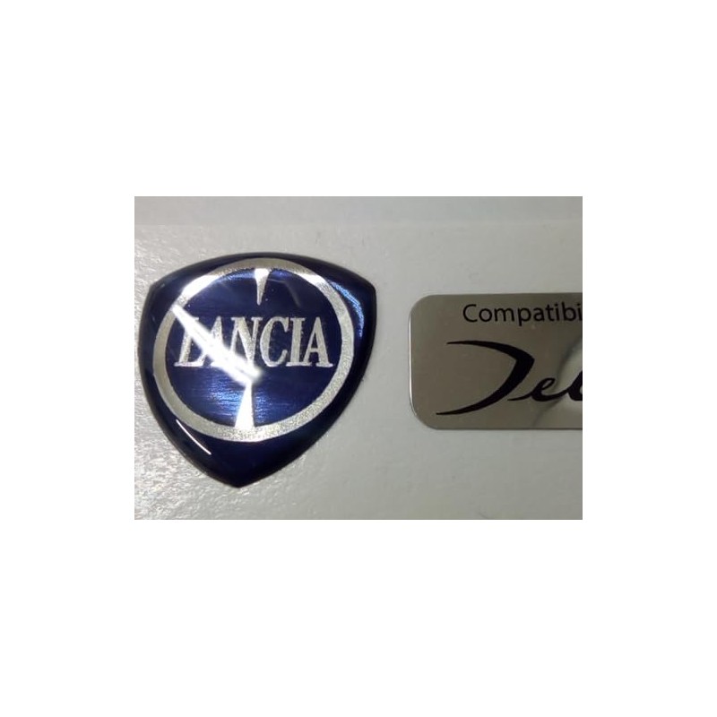 Pair of Side Stickers Compatible Lancia Delta Last Series (Blue/Chrome)