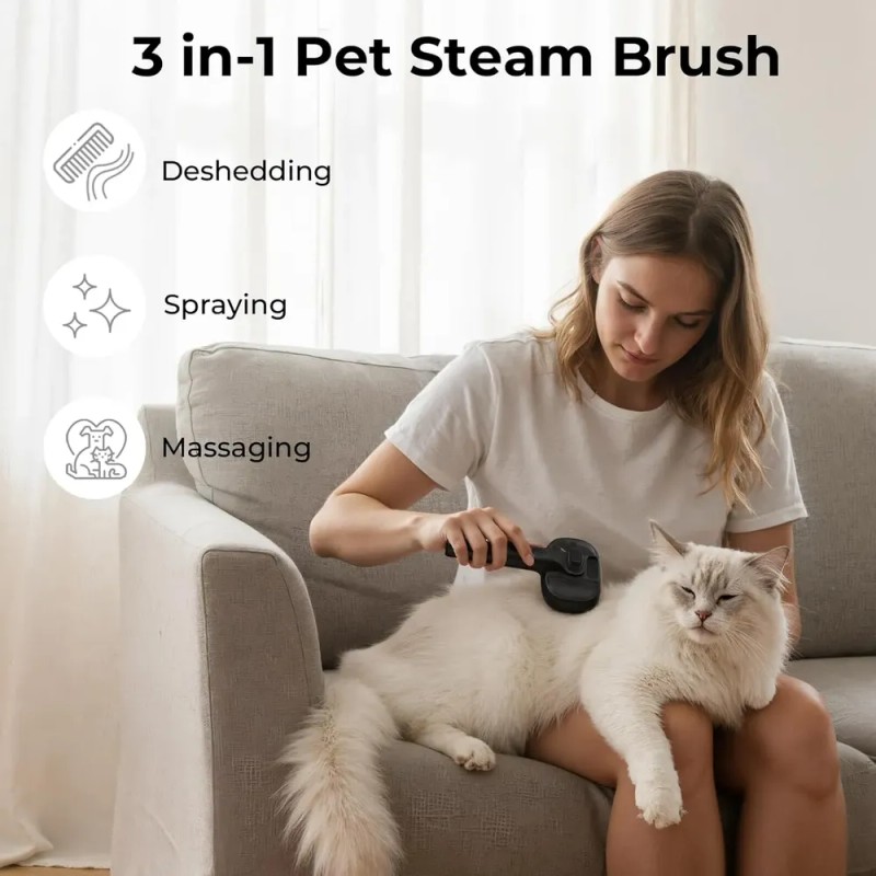 Cepillo De Vapor Autolimpiante Para Gatos Con 2 Modos