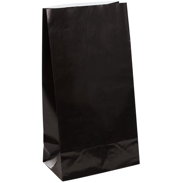 Black Paper Party Favor Bags, 12ct