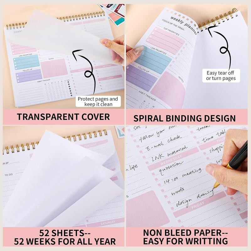 Weekly To Do List Notepad, Weekly Desk Planner with 52