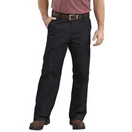 Dickies Men's Loose-Fit Cargo Work Pant, Black, 42W x 32L