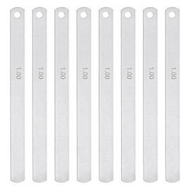sourcing map 8 Blades Metric Steel Feeler Gauge, 1mm Thickness Filler Gauge, Offset Valves, Guitar Gauge Gage Measuring Tool, for Gap Width Thickness Measuring