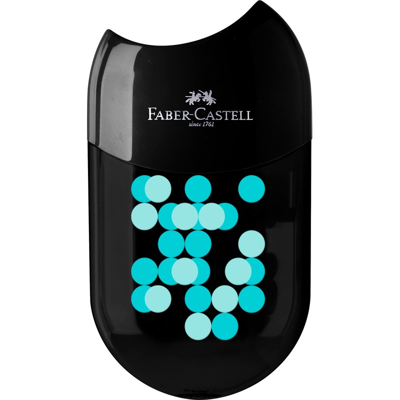 FABER-CASTELL 183535 Double Sharpener Two Tone with Eraser, 1 Piece,