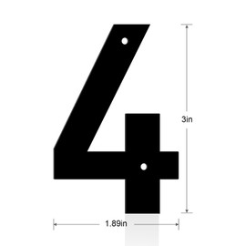 Ya_chtttwo Aluminum Numbers and Letters - Black Metal Door Numbers - Outdoor Metal Address Plate (3" 4)