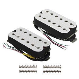 FLEOR Alnico 5 Electric Guitar Neck & Bridge Pickup Set Double Coil Humbucker Pickups-White