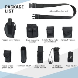 ATPEAM Security Guard Equipment Belt - 10 in 1 Multifunctional Tactical Duty Belt for Law Enforcement, Military, and Sports