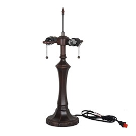 Capulina Tiffany Table Lamp Base Replacement for 16-18 Inches Lampshade Pole Height 24 Inches Bronze Finished Resin Base