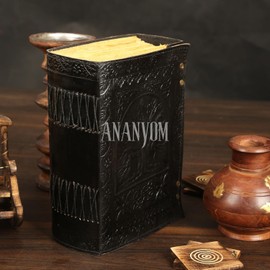 Handcrafted Leather Journal Notebook for Writing 10x7 inches 600 Pages Black Tree of Life Hand Embossed Design,Two Brass Clasp Lock,Unlined Paper, Perfect for Writing, Sketching, and Travel Diary