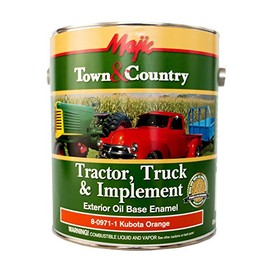 Majic Paints 8-0971-1 Town & Country Tractor, Truck & Implement Oil Base Enamel Paint, 1-Gallon, Kubota Orange