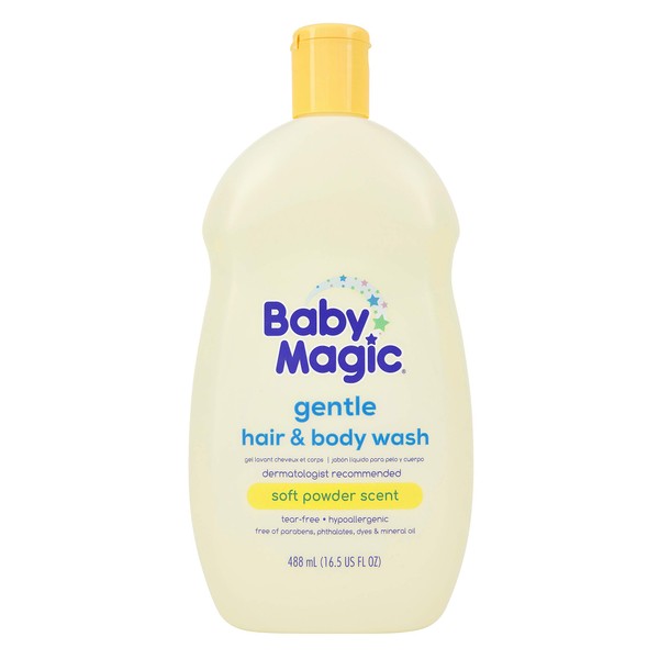 Baby Magic Gentle Hair & Body Wash, Calendula & Coconut Oil, Free from Tear & Parabens & Phthalates & Sulfates & Dyes, 16.5 Fl Oz