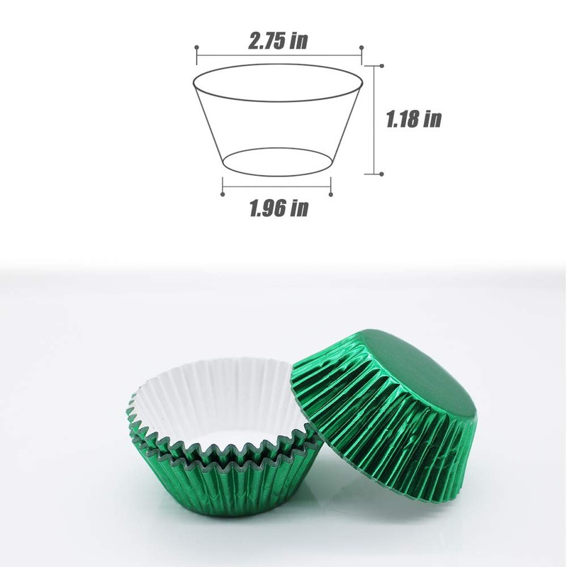 Cupcake Liners Green,GOLF Standard Size Green Foil Cupcake Liners Wrappers