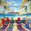 Beach Puzzles for Adults 1000 Piece, Rainbow Beach Lounge Chair