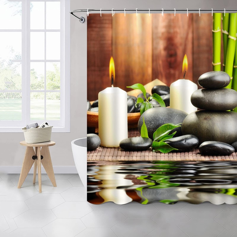 Yadshoti Polyester Fabric Shower Curtain Spa Decor by Bathroom Zen
