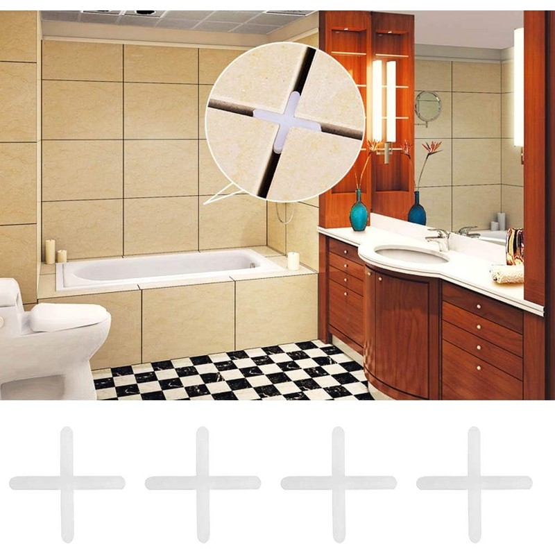 500pcs 1mm Tile spacers - White Plastic Cross spacers -