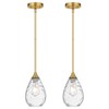 SADUENFR Brushed Gold Pendant Lights Kitchen Island 2 Pack, Modern