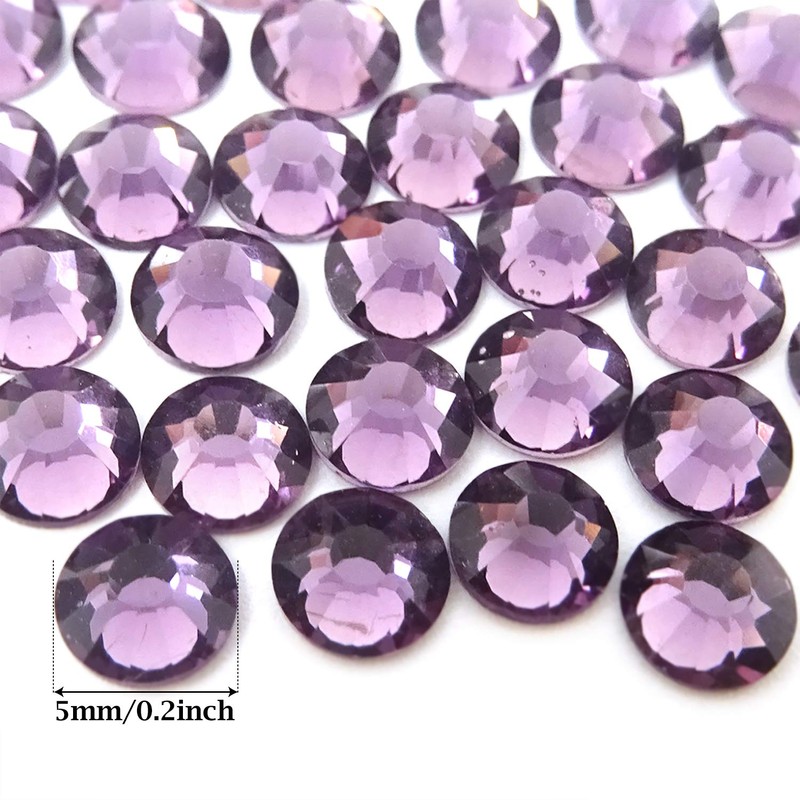 Honbay 1440PCS 5mm ss20 Sparkly Round Flatback Rhinestones Crystals, Non-Self-Adhesive