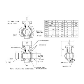 AY McDonald 76001 3/4" FNPT No Lead Stop and Drain Ball Curb Stop