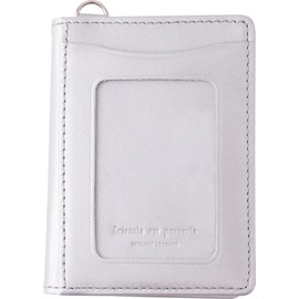 Slip-On Noir Pass Coin Case Silver A-NSL-3202 Genuine Leather Card Pass Case Coin Case